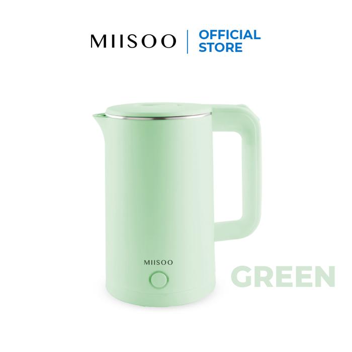 Gambar MIISOO Teko Listrik Pemanas Air Water Heater Stainless Steel Boiling Water 1.8L Food Grade Portable - Hijau dari MIISOO undefined Tokopedia