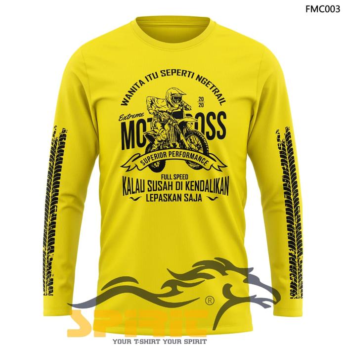 Gambar Baju Motocross  Kaos Trail Motocross Lengan Panjang Katun Premium Berkualitas dengan Sablon Print DTF - Kuning, XL dari Gudangkaos 3D4D undefined Tokopedia