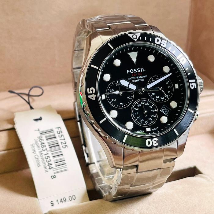 Gambar Jam Tangan Pria Fossil FB-03 Chronograph Steel - FS5725 Black, Box Polos dari oniomaniastore undefined Tokopedia