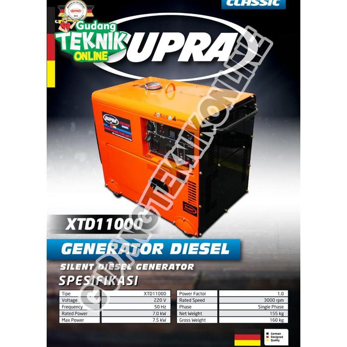 Gambar ** Genset Silent DIESEL 7000W SUPRA XTD-11000 / Power Generator SOLAR dari cv ozkar11 undefined Tokopedia