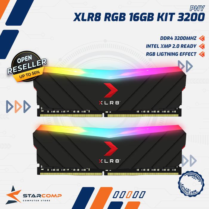 Gambar PNY XLR8 DDR4 16GB Kit 8GBx2 PC 3200 EPIC X RGB Gaming Memory 16 GB dari Starcomp Origin undefined Tokopedia