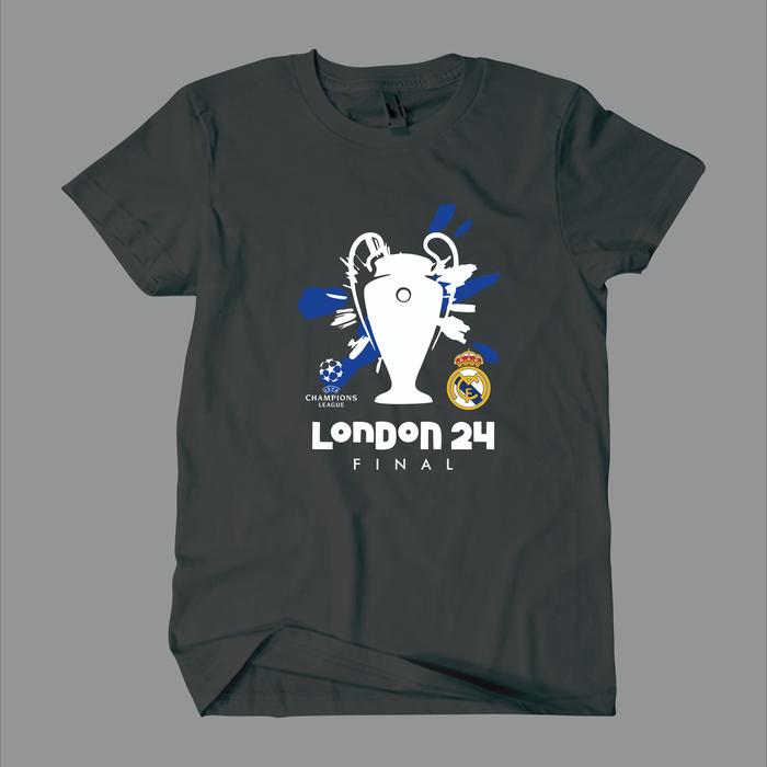 Gambar T-shrit kaos Real Madrid Final UCL London 2024/ kaos Nobar Real Madrid - Hitam, S dari ris.r_07.cloth undefined Tokopedia