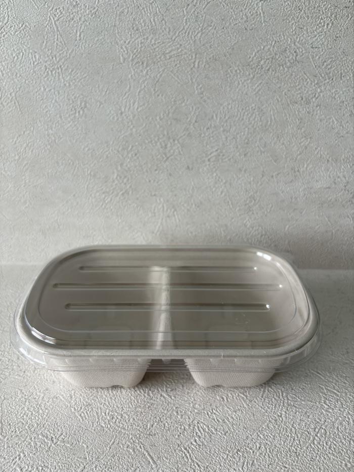 Gambar 1000ml ECOFRIENDLY OVAL BAGASSE LUNCH BOX (1 COMPARTMENT) - PET LID dari Good Eco undefined Tokopedia