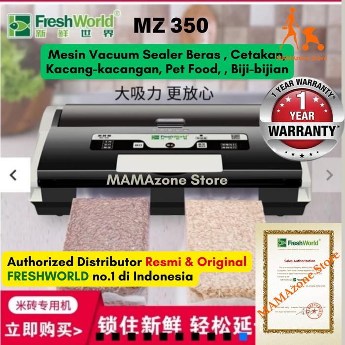 Gambar FRESHWORLD Vacuum Sealer MZ 350 Plastik Gusset Cetakan Beras - FreshWorld Mesin Vacuum Sealer MZ350 MZ 350 MZ-350 - PAKET 1, 1 Tahun dari M@M@zone Store undefined Tokopedia