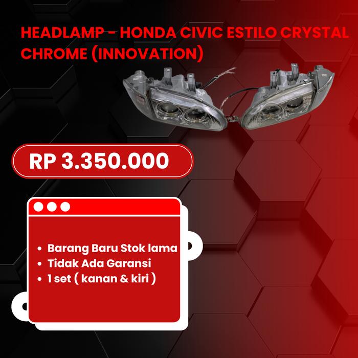 Gambar Headlamp - Honda Civic Estilo Crystal Chrome (Innovation) dari Duta Variasi Mobil Jogja undefined Tokopedia