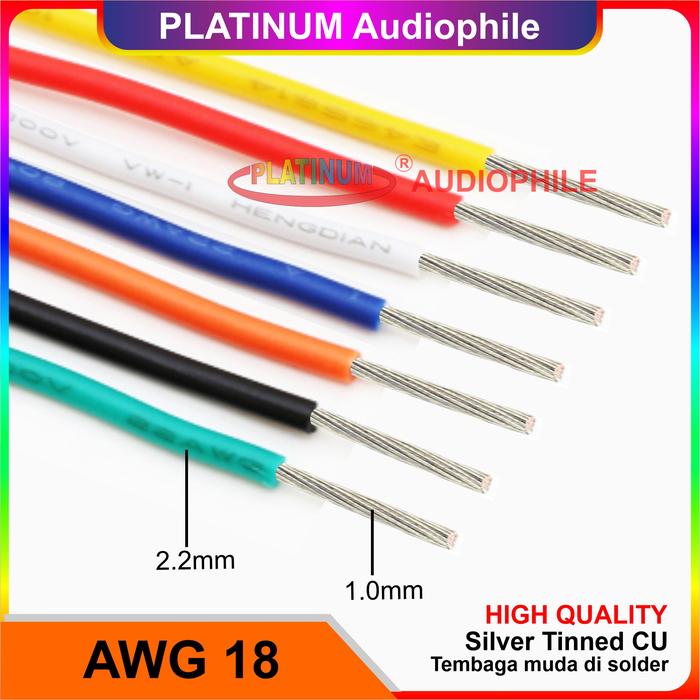 Gambar Kabel AWG 18 20 22 24 26 30 Serabut Silver Tinned Cu Meteran - AWG 18, Merah dari PLATINUM Audiophile undefined Tokopedia