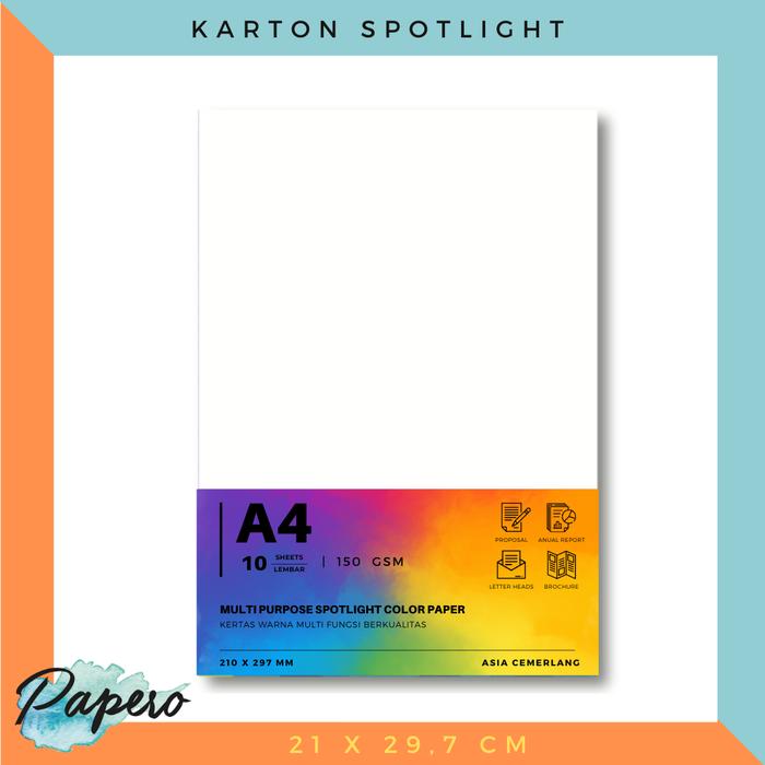 Gambar Kertas Karton Warna Spotlight Multifungsi A4 - Putih dari Papero Shop undefined Tokopedia