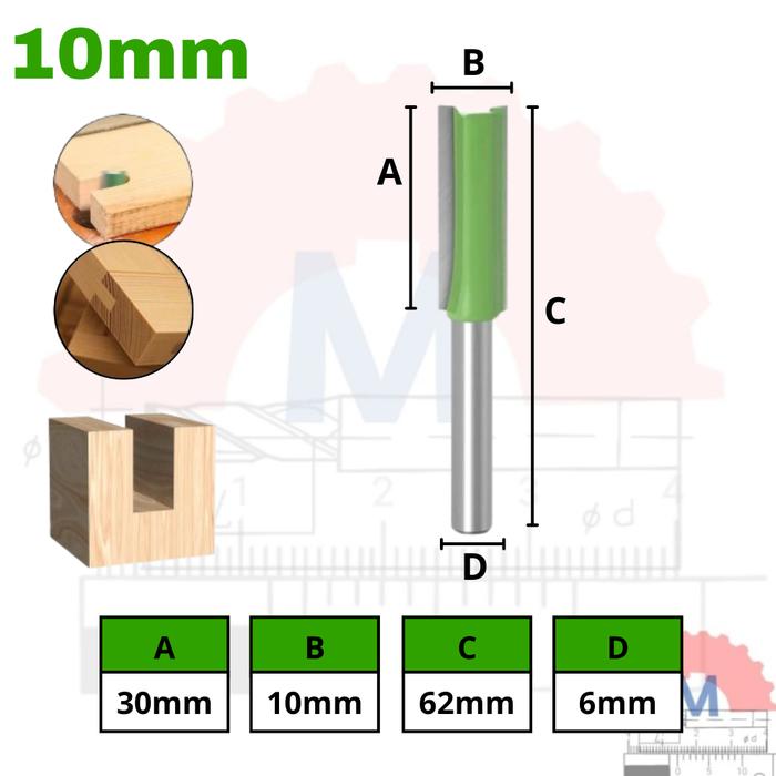 Gambar Mata Profil kayu lurus straight router bit shank 6mm - 10mm dari Machining Solution undefined Tokopedia