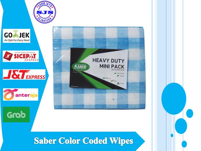 Gambar Saber Color Coded Wipes Lap Higienis Serbaguna Industri Makanan,Restoran,cafe dan Dapur Harga Perpack isi 10 Lembar - Biru Muda, Mini Pack 10Pcs dari SJS Supplier undefined Tokopedia