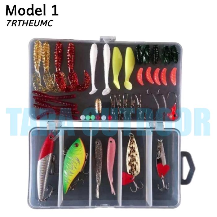 Gambar umpan pancing ikan set box fishing bait kit soft lure minnow casting mancing lengkap - model 1 dari tara outdoor undefined Tokopedia