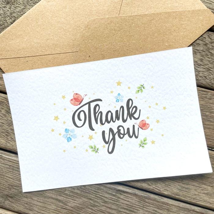 Gambar Kartu Ucapan Terima Kasih Thank You Cards & Amplop Thanks Hadiah Kado Putih - Eng dari Kartu Lopie undefined Tokopedia