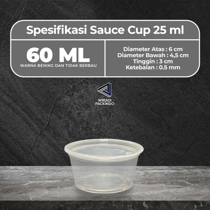 Gambar Tempat Saus Plastik - Thinwall Sauce Cup Semua Ukuran - 60ml, 1 PACK dari WIradi Packindo undefined Tokopedia