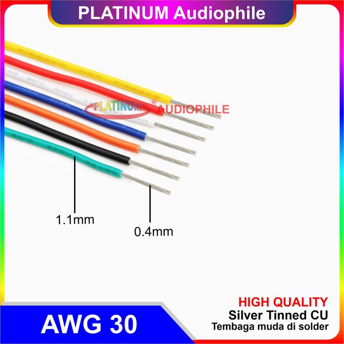 Gambar Kabel AWG 18 20 22 24 26 30 Serabut Silver Tinned Cu Meteran - AWG 30, Kuning dari PLATINUM Audiophile undefined Tokopedia