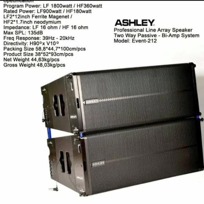 Gambar Speaker Line Array Pasif Ashley Event 212 12ins Harga 1pcs ORIGINAL GARANSI Resmi Ashley dari Rezeki Makmur 8 undefined Tokopedia