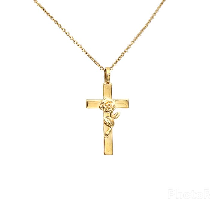 Gambar Kalung Salib rohani (necklace) Cross Rose of Sharon,  Kalung Mawar Saron - Gold dari KOINONIA GIFTS AND SUCH undefined Tokopedia
