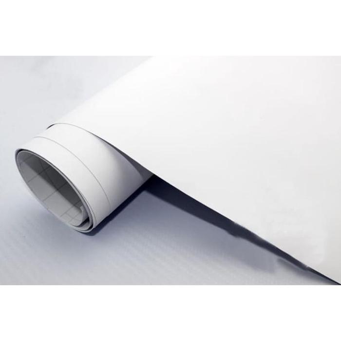 Gambar stiker wallpaper lemari sticker putih polos glosy dof meja dapur - putih dof dari Quantum Seluler undefined Tokopedia