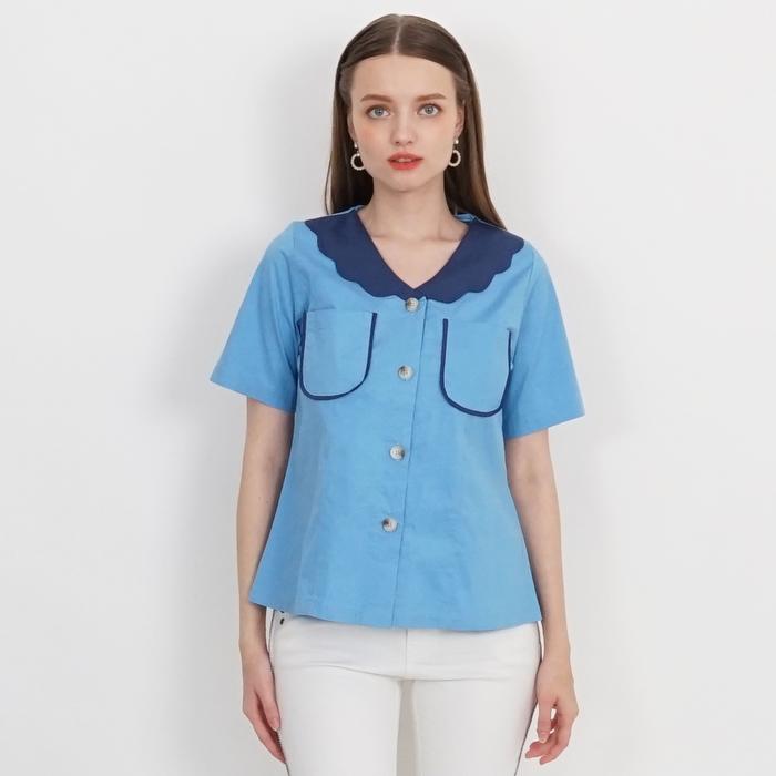 Gambar Blouse Wanita Katun Joie Coletta 174112 - Biru, M dari Coletta Indonesia undefined Tokopedia
