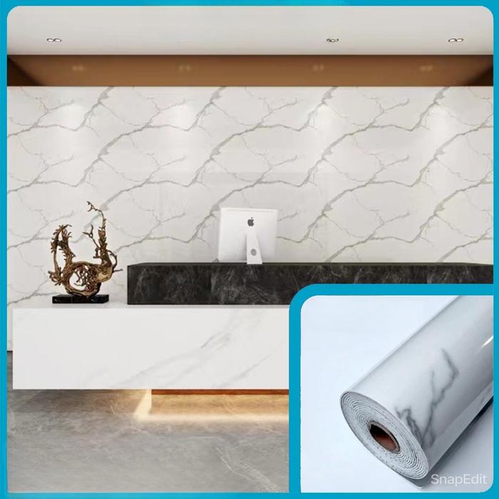 Gambar Wallpaper Dinding Stiker Foam PVC Marble Roll Anti Air Bahan Tebal Waterproof UK 60cm x 3 meter - A27-1, 60cm x 140cm dari Partner Decorindo undefined Tokopedia