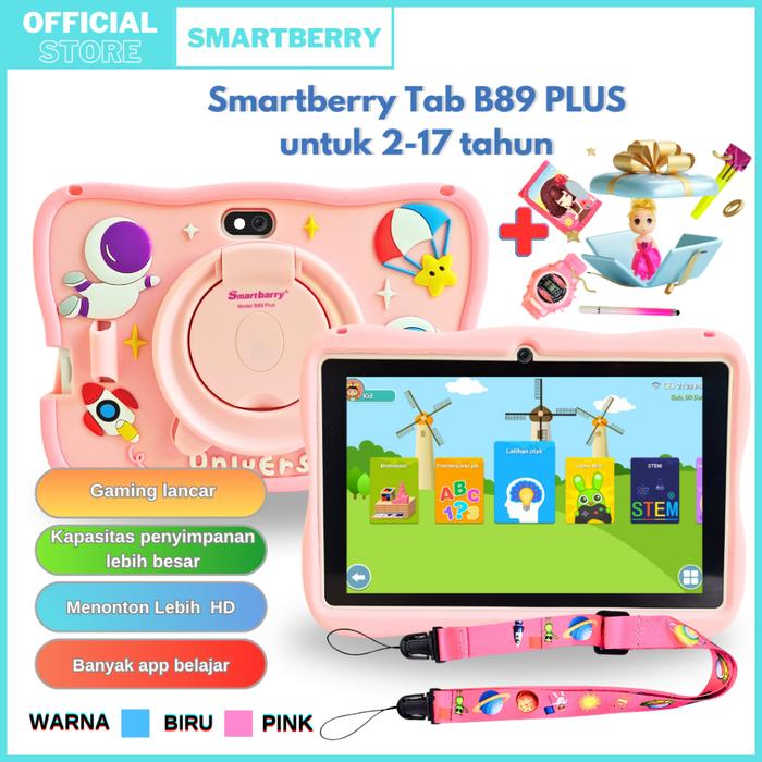 Gambar SMARTBERRY KIDS STUDY TAB B89 PLUS / B89+ tab 4/128GB / Tablet Anak / Hadiah Anak / Tablet 7 Inch / Tablet PC / Tablet Android 13 / 4/128 GB / 2Camera - Merah Muda, 4GB dari PT Indonesia Mega Elektronik undefined Tokopedia