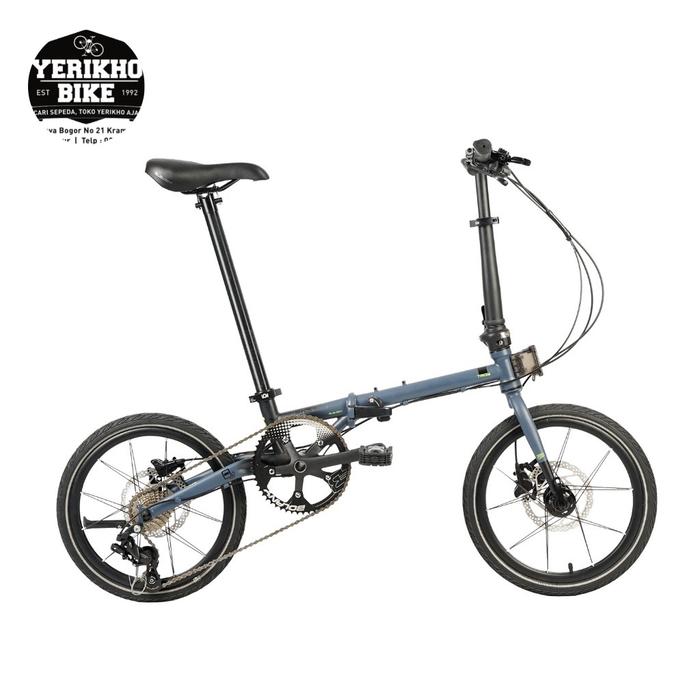 Sepeda Lipat Folding Bike 16 Element Troy 10 Gradient Chromoly 4130 Grey  Black