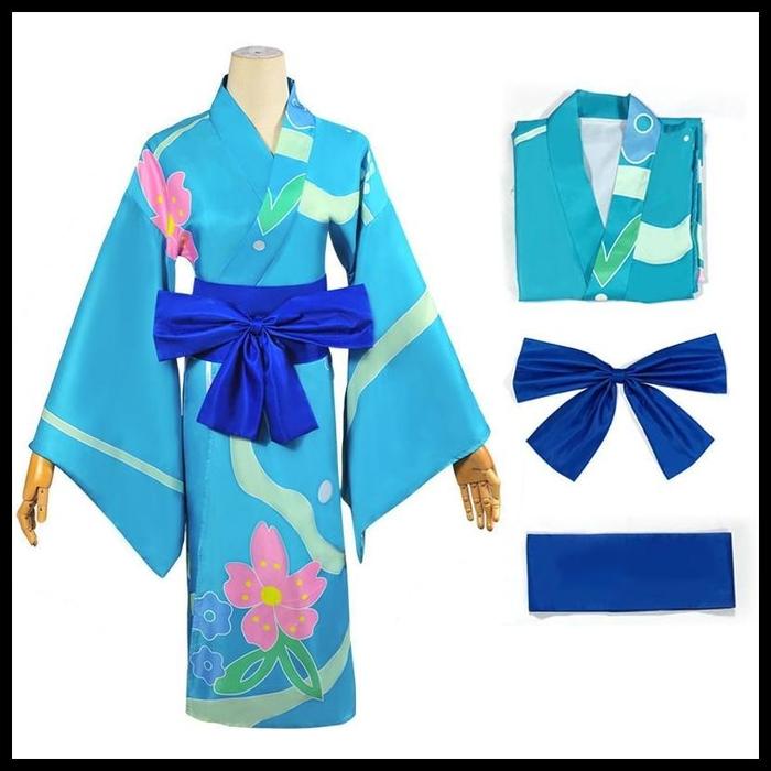 Gambar [MikanHiro Store] Costume Kimono Inosuke Hashibira Demon Slayer - Sky Blue, S dari Forgunaa Mall undefined Tokopedia