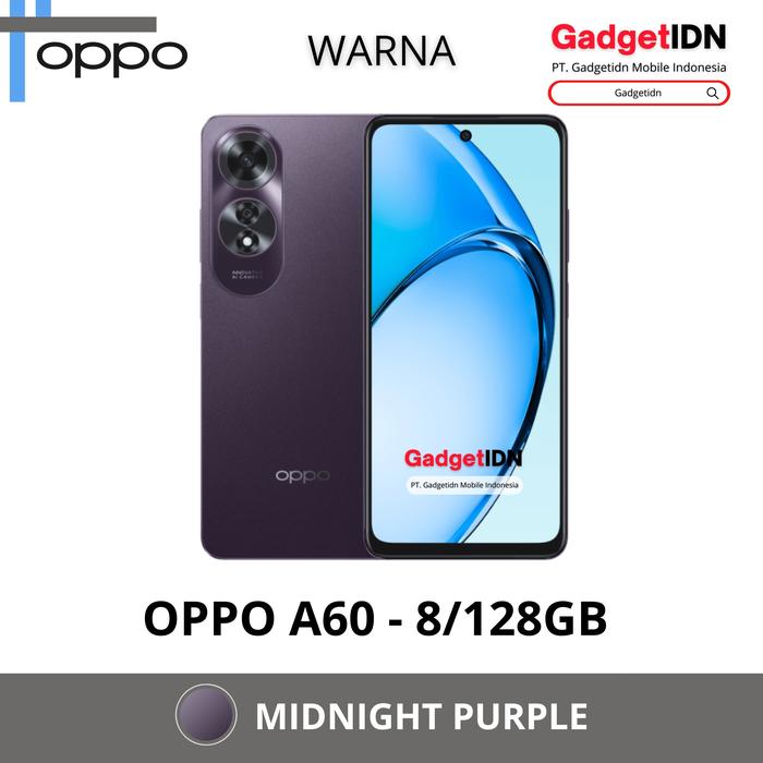 Gambar OPPO A60 NFC 8/256GB ( +8GB EXTENDED RAM ) GARANSI RESMI OPPO INDONESIA - 8/128GB -PURPLE, TANPA BONUS dari GadgetIDN undefined Tokopedia