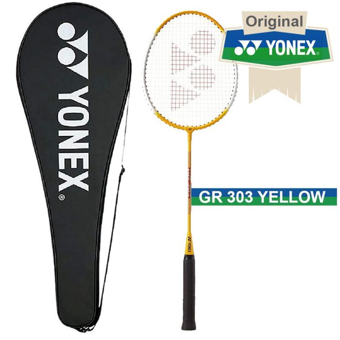 Gambar RAKET BADMINTON DEWASA DAN ANAK YONEX GR 303 BONUS COVER TAS 1 RESLETING ORIGINAL 100% - Kuning dari JuraganOlahraga undefined Tokopedia