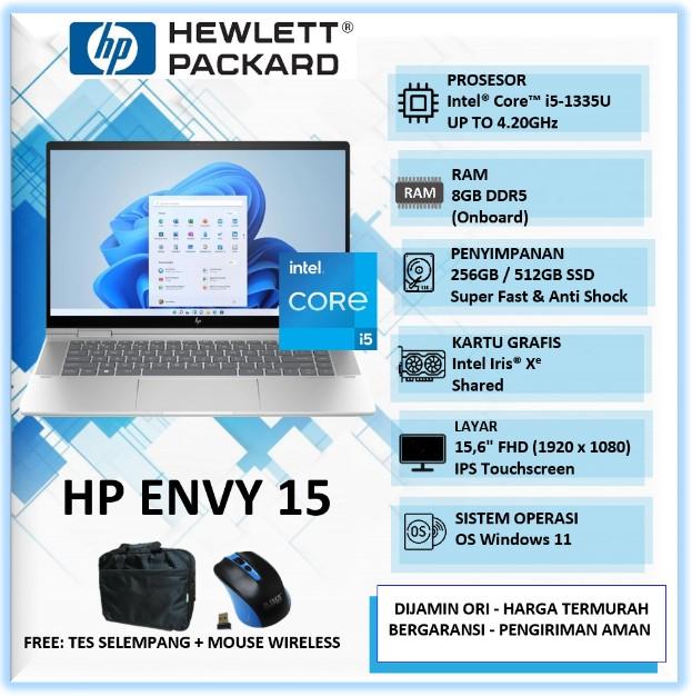 Gambar Laptop Touchscreen 2 in 1 Hp Envy X360 15inch Intel core i5 gen 13 Ram 8GB 512GB SSD Win 11 - Like New 94%, 256GB SSD dari Laptop BEC Baru undefined Tokopedia
