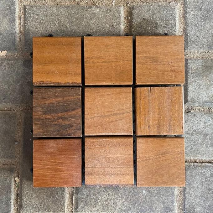 Gambar LANTAI KAYU DECKING TILE FINISH - DECK POOL LANTAI KOLAM, TERAS - Bengkirai Kotak dari HHTOKO22 undefined Tokopedia