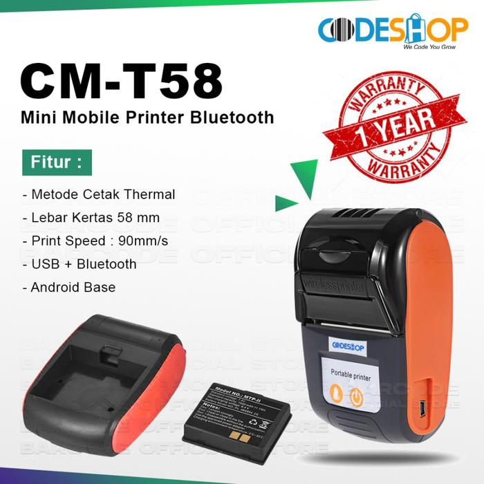 Gambar Printer Bluetooth Kassen PP203 Peripage Cetak Stiker Photo Hitam Putih - CMT58 Kuning dari Barcode Store Solutions undefined Tokopedia
