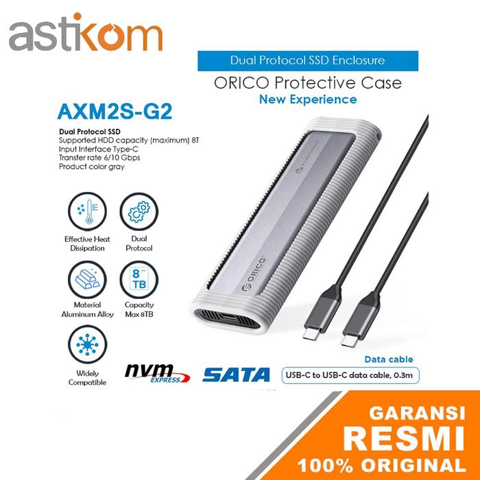 Gambar ORICO M.2 NVMe & M2 NGFF/SATA SSD Enclosure with Silicone Protective Case USB-C up to 6/10 Gbps AXM2S G2 - AXM2S G2 dari Astikom undefined Tokopedia
