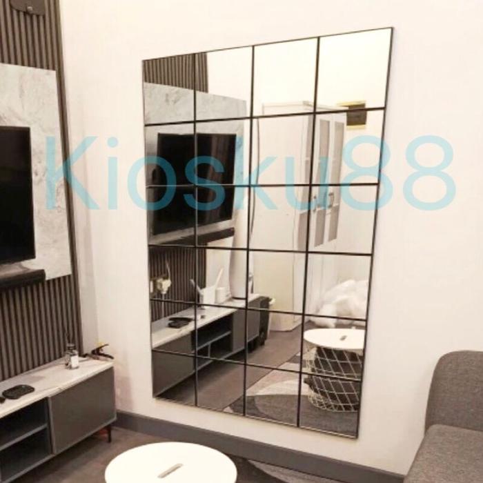 Gambar Cermin Dinding Frameless Gantung Wall Mirror - kayu Belanda, 21.5 x 21.5 dari Kiosku88 undefined Tokopedia