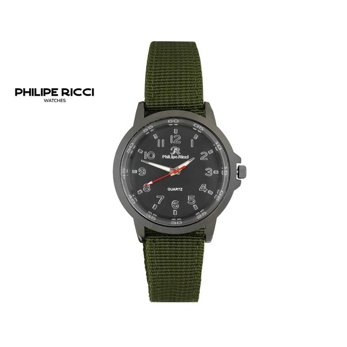Gambar PhiLipe Ricci Jam Tangan Pria Tali Kanvas Terbaru Analog KNVS1 - Hijau Army dari PhiLipe Ricci undefined Tokopedia