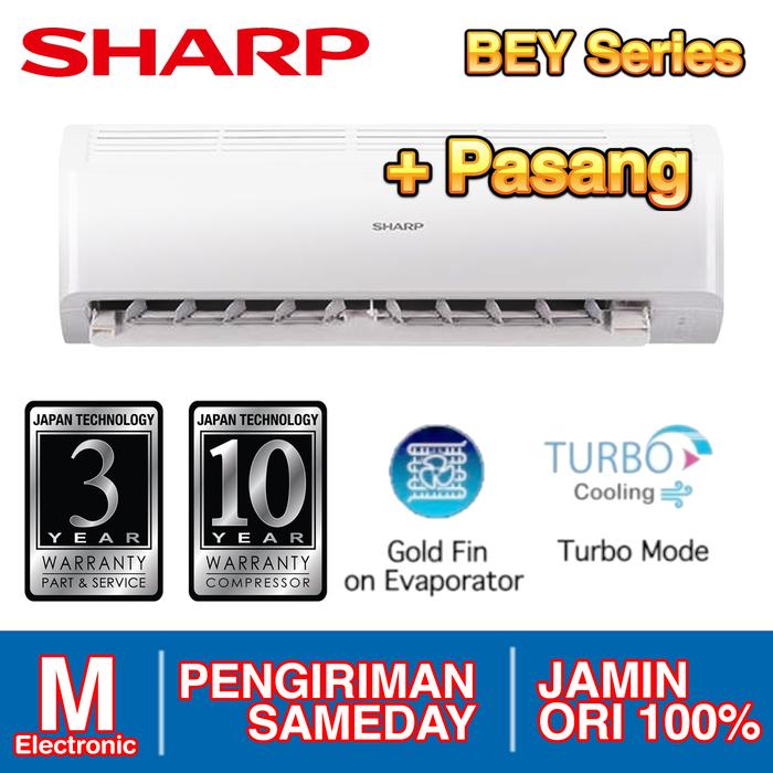 Gambar [PASANG] AC SHARP 3/4 PK AH-A7BEY FREE VAKUM 3 METER R32 GARUDA 7BEY dari Melin Elektronik Ciputat undefined Tokopedia