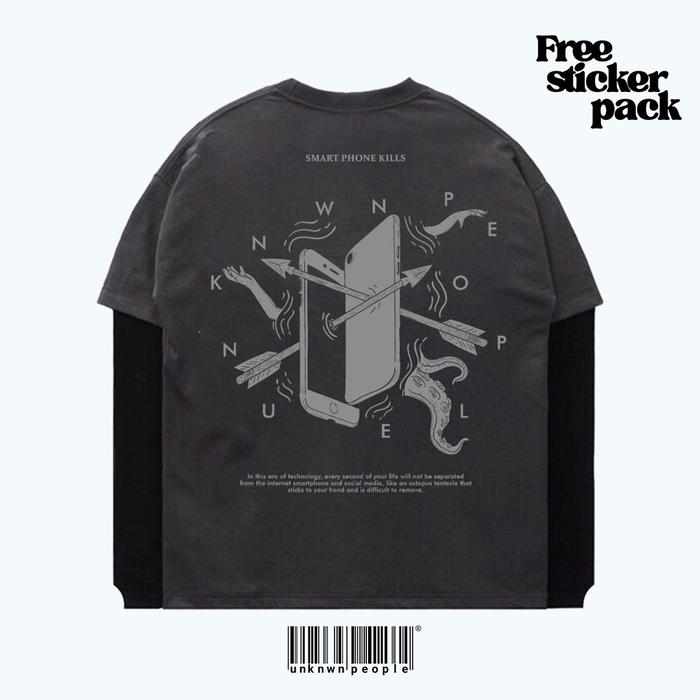 Gambar tshirt Longsleeve Double Layers Unknwnpeople SMARTPHONE KILLS - XL dari unknwnpeoplestore undefined Tokopedia