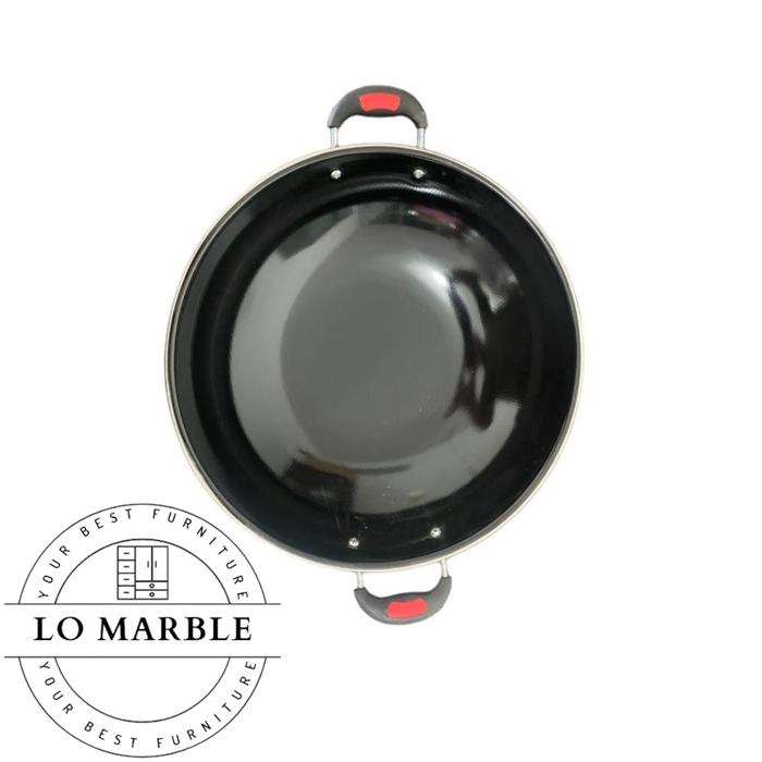 Gambar Kuali Hitam Anti Lengket Ukuran 40 CM, 38 CM, 36 CM, 34 Cm, 32 CM - 40cm dari LoMarble undefined Tokopedia