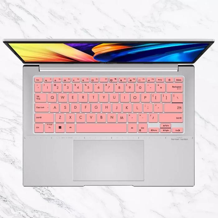 Gambar Keyboard Protector for Asus VivoBook 14 A1404ZA A1405ZA Silikon Guard Cover Skin Kibord Pelindung Waterproof Silicone Lentur - Pink dari HahaStore ID undefined Tokopedia
