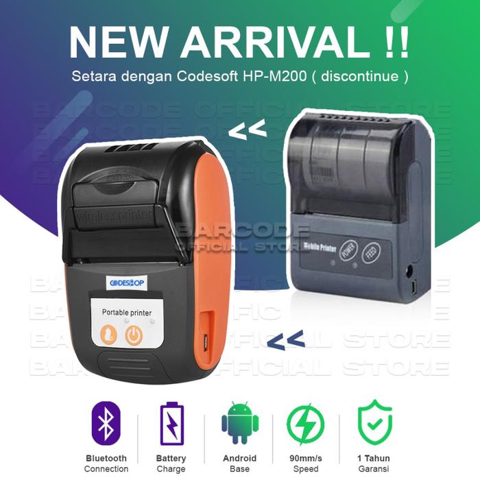 Gambar Printer Kasir/PPOB Thermal - Codesoft HP-M200 Android (USB+Bluetooth) dari Barcode Store Solutions undefined Tokopedia