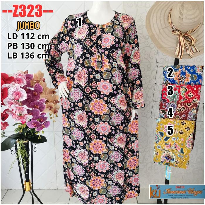 Gambar Longdress Daster Jumbo Panjang Kencana Ungu Label Biru KUB 20 Busui - Z323 dari Grosir Daster Gresik undefined Tokopedia