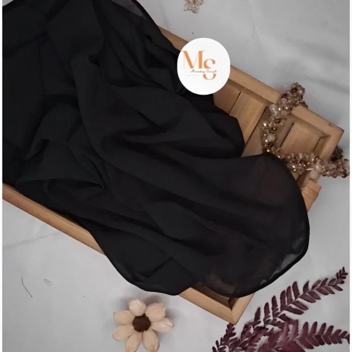 Gambar PASHMINA OVAL CERUTY BABY DOLL PREMIUM 200X75 PASHMINA OVAL CURVE - Hitam dari MISSSHOP SCRAFT undefined Tokopedia