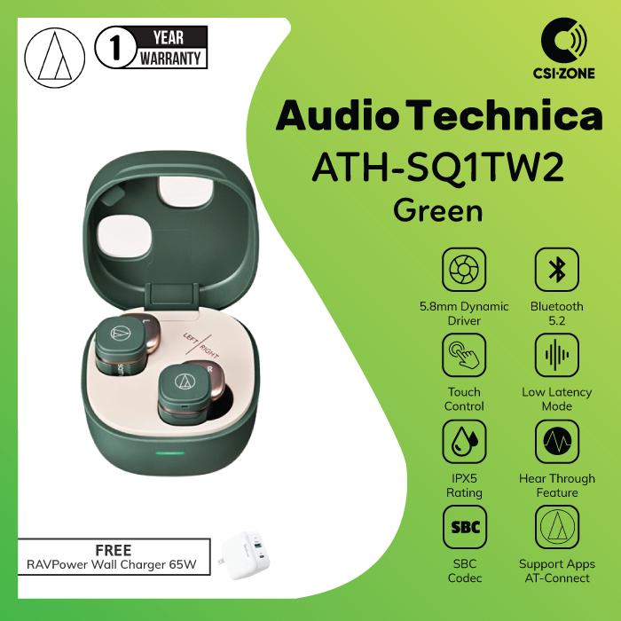 Gambar Audio Technica ATH-SQ1TW2 Bluetooth True Wireless TWS In Ear Earphone - Green dari CSI-ZONE undefined Tokopedia