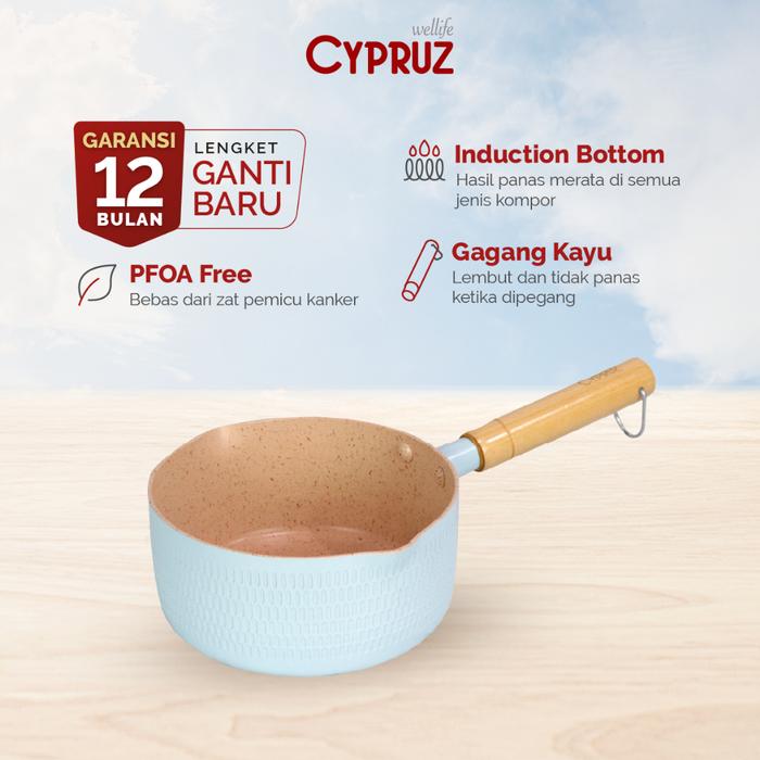 Gambar CYPRUZ Sauce Pan 20 cm Putih/grey Color Series Cypruz SN-0272 - 20 CM/SN 0272 dari TOKO JAWA ELECTRIK undefined 4 Tokopedia