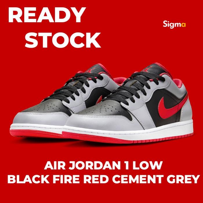 Promo Sneakers Nike Air Jordan Low Black Fire Red Cement Grey