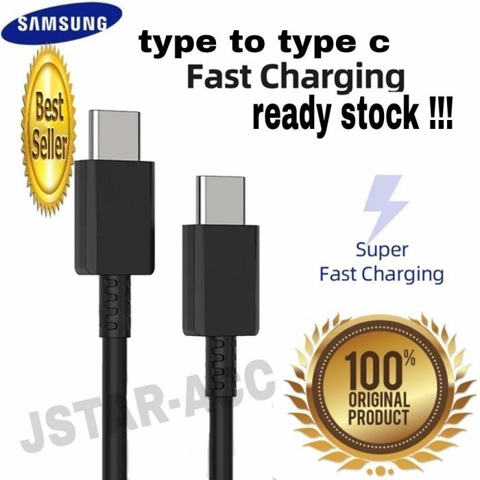 Gambar CABLE CHARGER KABEL DATA ORI SAMSUNG A54 5G TYPE C TO TYPE C CARGER ORIGINAL 100% - Hitam dari JSTAR-ACC undefined Tokopedia