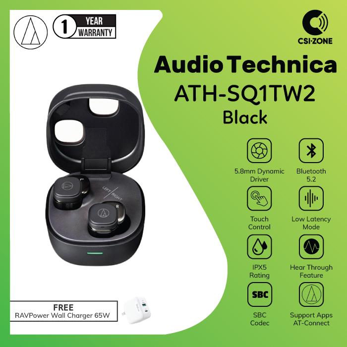 Gambar Audio Technica ATH-SQ1TW2 Bluetooth True Wireless TWS In Ear Earphone - Black dari CSI-ZONE undefined Tokopedia