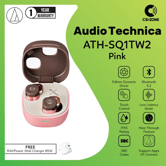 Gambar Audio Technica ATH-SQ1TW2 Bluetooth True Wireless TWS In Ear Earphone - Pink dari CSI-ZONE undefined Tokopedia