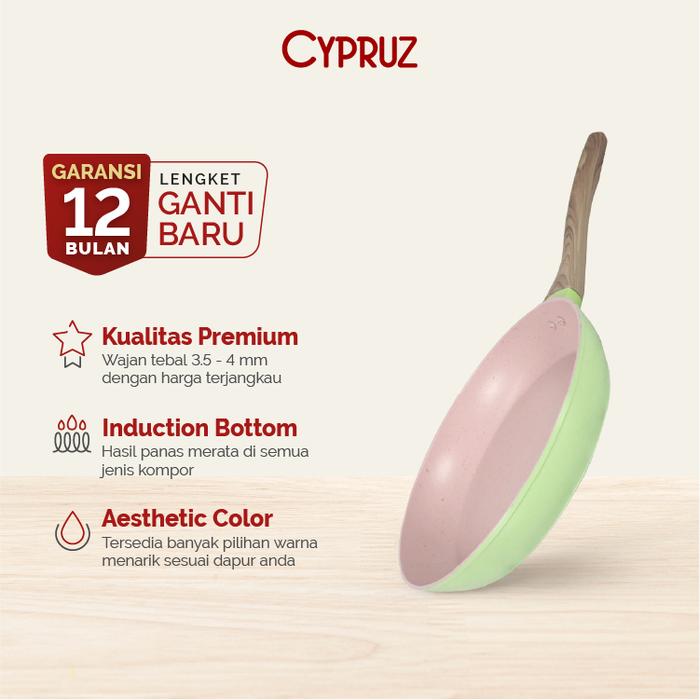 Gambar PANCI Cypruz Colorful Marble Fry Pan 18/22/24/28 Cm - Anti Lengket - 26 CM/FP 0697 dari TOKO JAWA ELECTRIK undefined Tokopedia