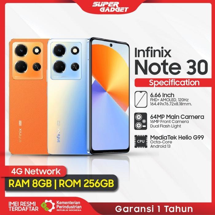 Gambar PROMO...( INFINIX NOTE 30 8/256gb FULLSET ) - Orange, 8/256gb - Hitam, 8/256 dari JAYA-MANDIRI ELEKTRONIK undefined Tokopedia