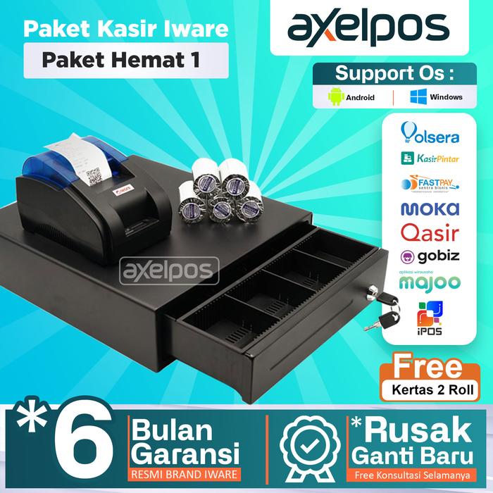 Gambar Paket Mesin Kasir Android Printer Bluetooth Cash Drawer Laci kasir dari Axelpos undefined Tokopedia