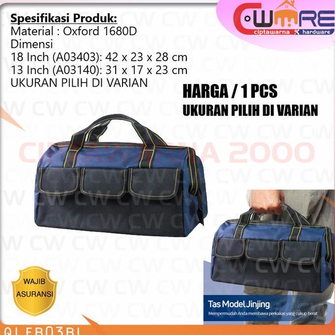Gambar Ready || Tas Perkakas Storage Tool Bag Waterproof Anti Air Wear - 13 INCH dari crazystore369 undefined Tokopedia